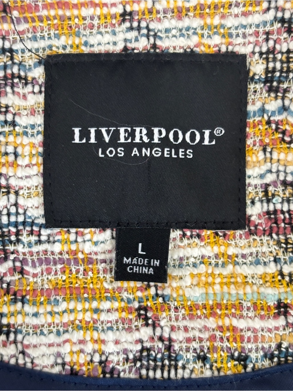 Liverpool Los Angeles Mustard Multi Textured Knit Zip Front Jacket Large - Picture 8 of 11